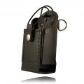 Boston Leather: Full Leather Case Firefighter's Radio Holder w/ D-Rings & Elastic Strap