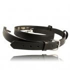 Boston Leather Plain Black Radio Strap