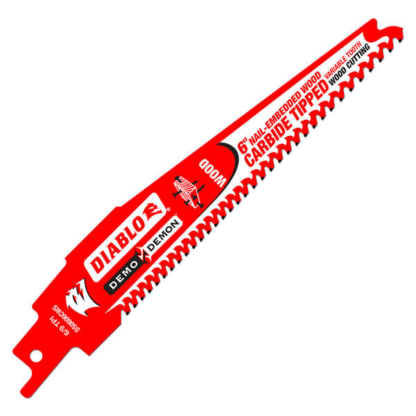 Diablo Tools: 6" Demo Demon Carbide-tipped Recip Blade for Nail-Embedded Wood 