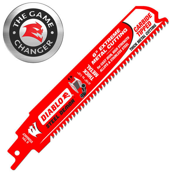 Diablo Tools: 6" Steel Demon Carbide-tipped Recip Blades for Thick Metal Cutting 