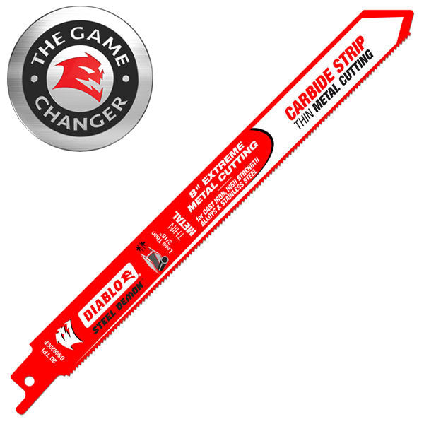 Diablo Tools: 8" Steel Demon Solid Carbide Strip Recip Blade for thin metals