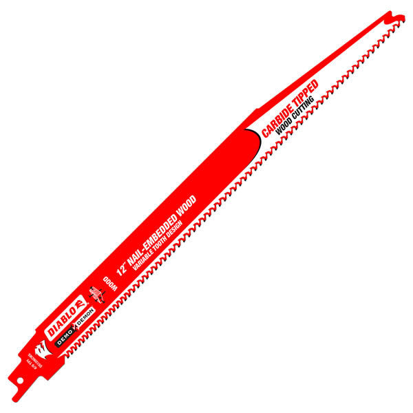 Diablo Tools: 12" Demo Demon Carbide-tipped Recip Blade for Nail-Embedded Wood 